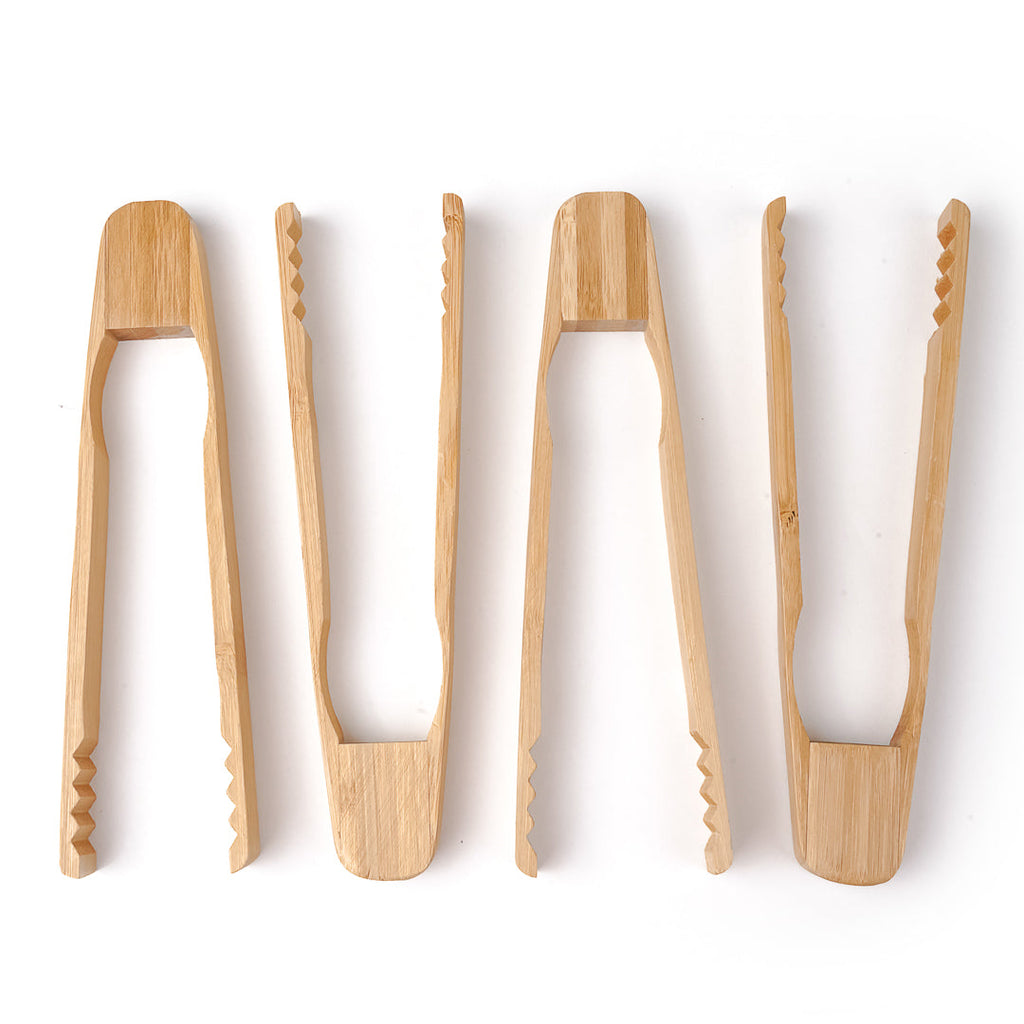 Bambuddha Natural Bamboo Ridged Tong - 7" - 100 count box