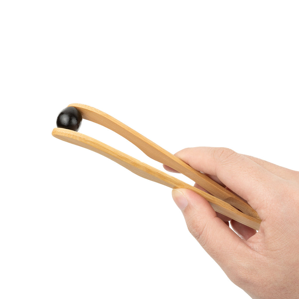 Bambuddha Natural Bamboo Curved Tong - 7" - 10 count box