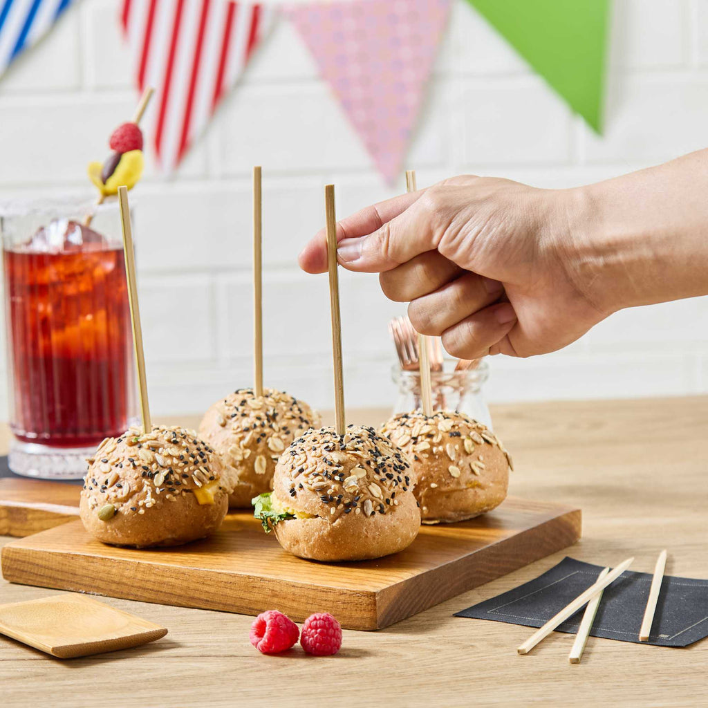 Pixy Natural Bamboo Pointed Square Skewer - 6 1/2" - 1000 count box