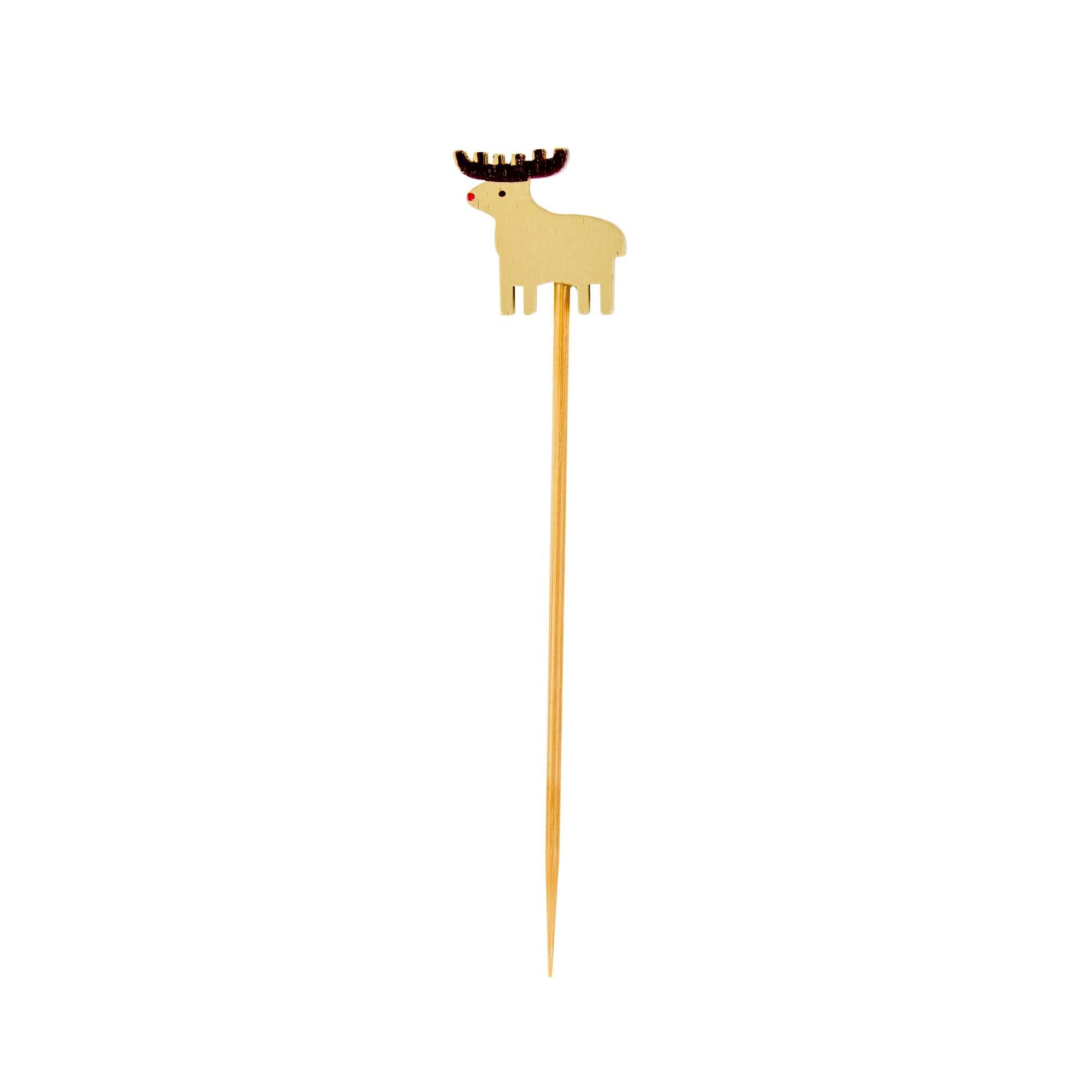 Pixy Natural Bamboo Rudolph Pick - 3 1/2" - 1000 count box