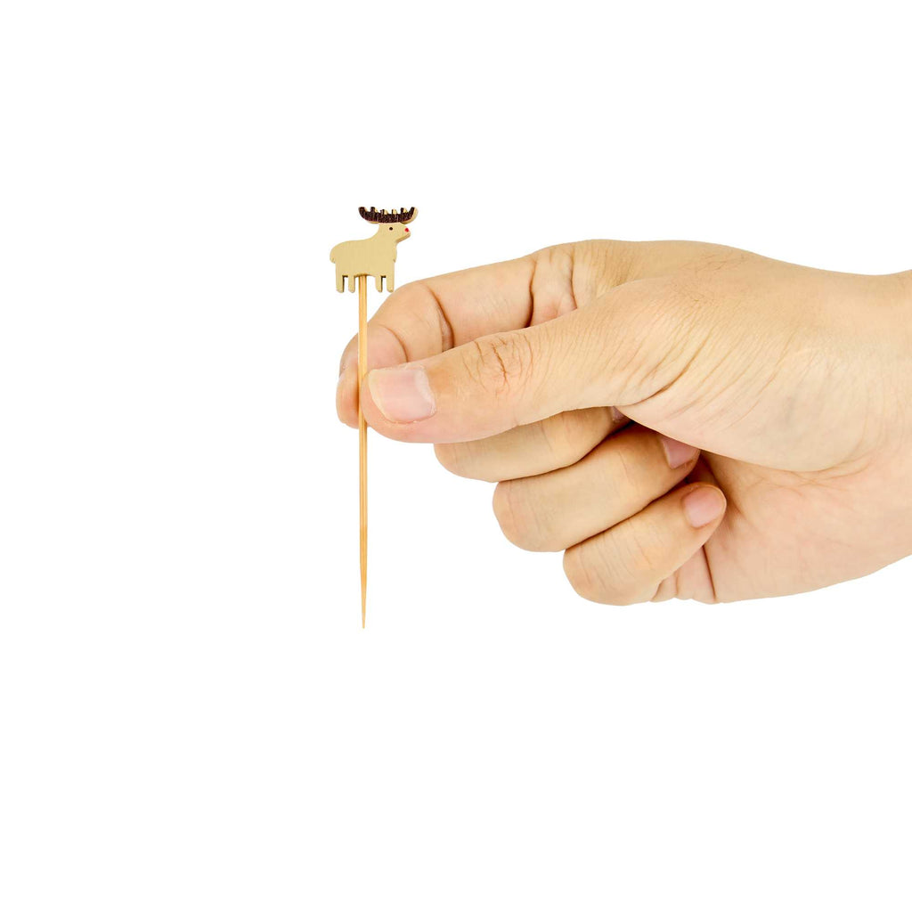 Pixy Natural Bamboo Rudolph Pick - 3 1/2" - 1000 count box