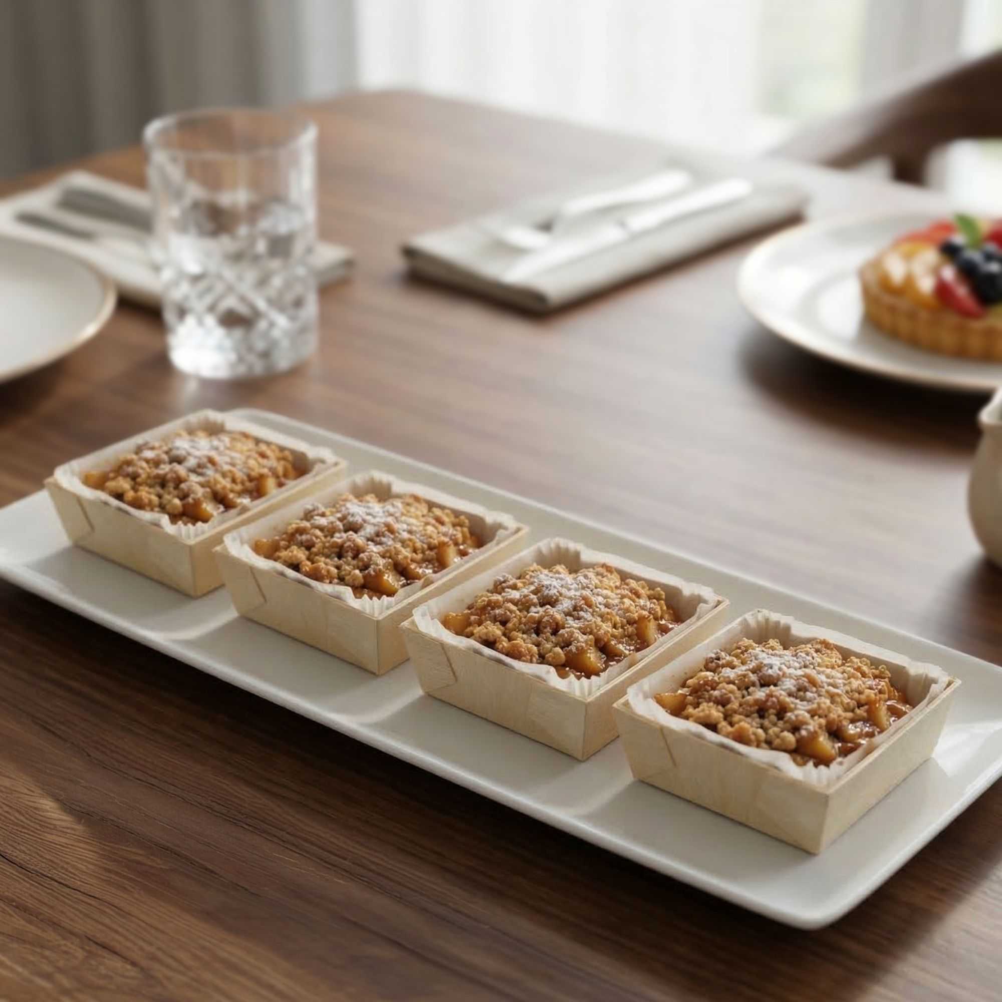 Taipei Poplar Baking / Serving Container - with Paper Liner - 2 3/4" x 2 3/4" x 3/4" - 100 count box