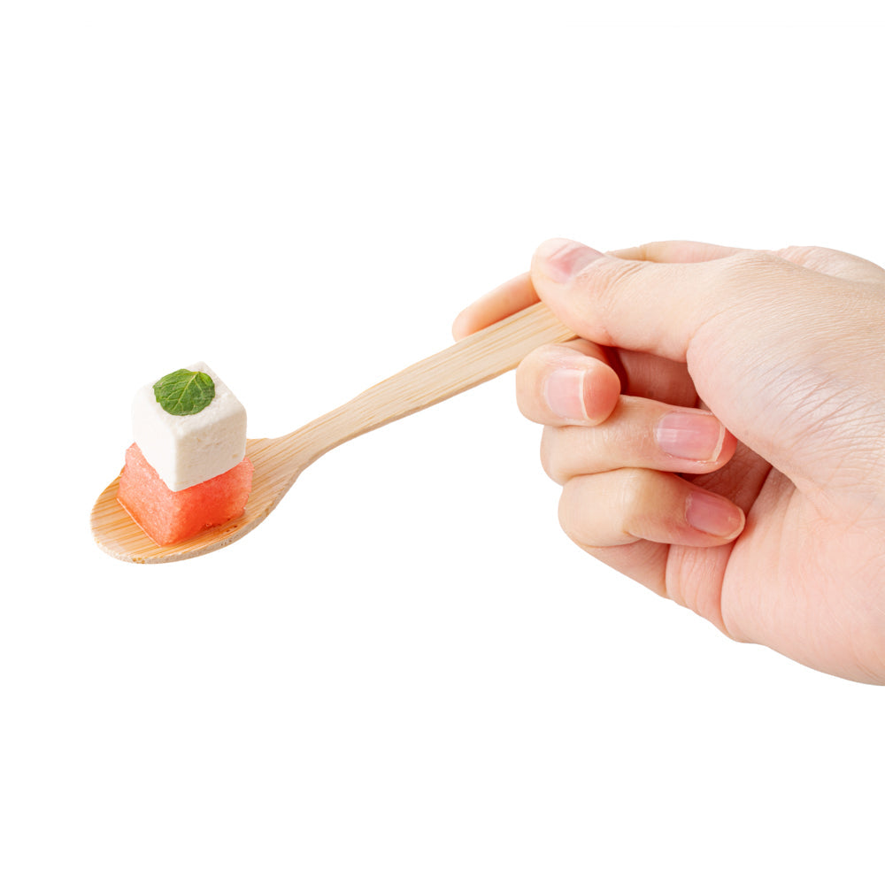 Eco Luxe Round Natural Bamboo Tasting Spoon - 4 3/4" - 1000 count box