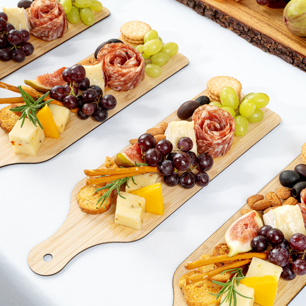 Nature Tek Bamboo Disposable Cheese / Charcuterie Board - 11 3/4" x 3 1/2" - 20 count box