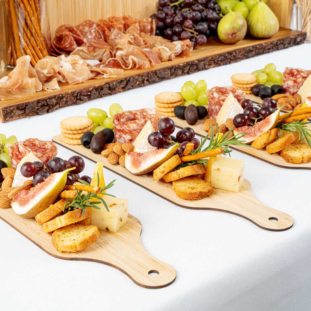 Nature Tek Bamboo Disposable Cheese / Charcuterie Board - 11 3/4" x 3 1/2" - 20 count box
