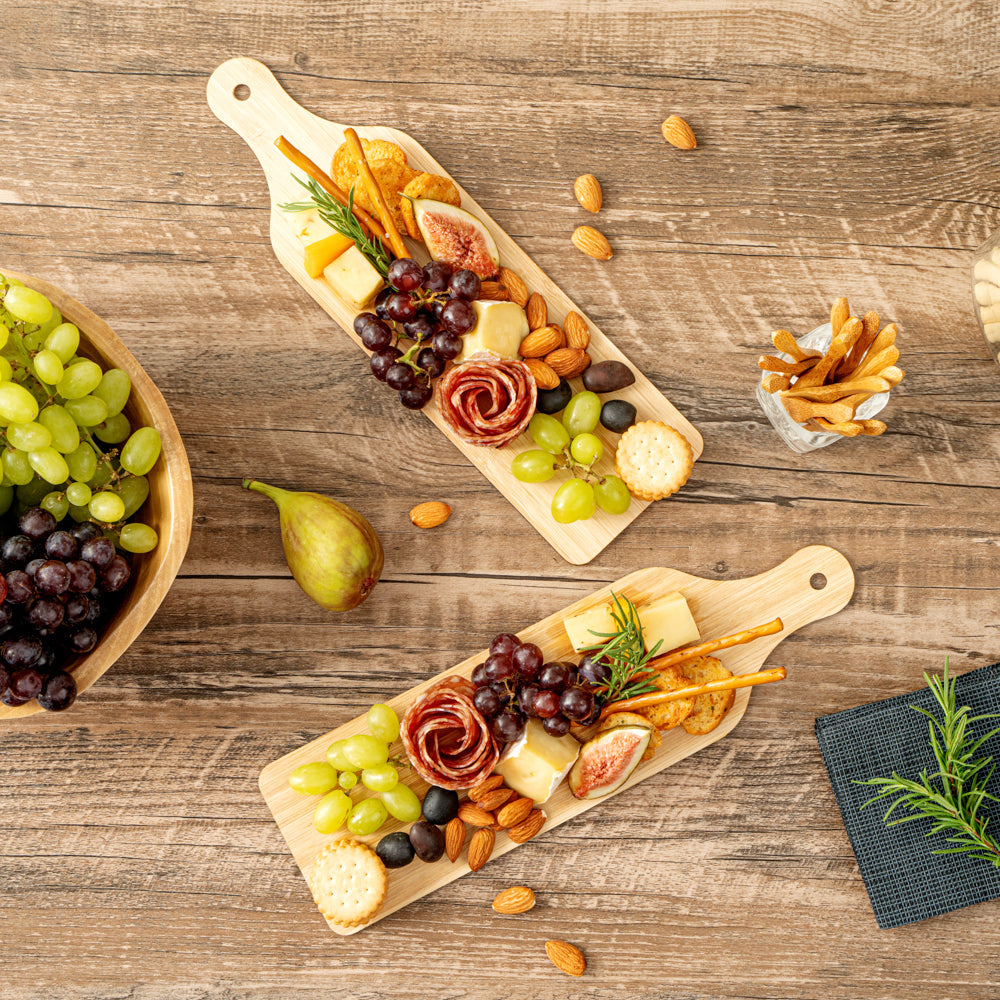 Nature Tek Bamboo Disposable Cheese / Charcuterie Board - 11 3/4" x 3 1/2" - 20 count box