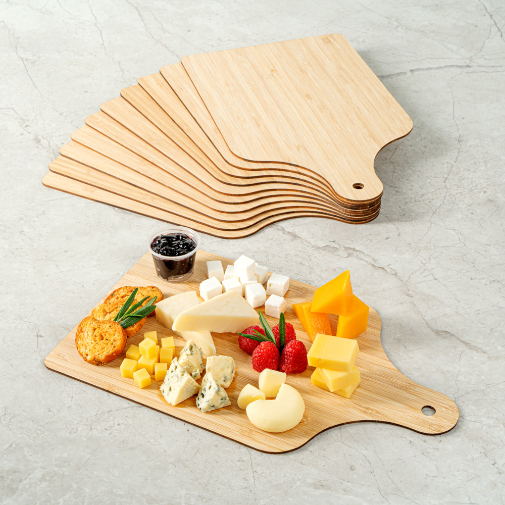 Nature Tek Bamboo Disposable Cheese / Charcuterie Board - 11 3/4" x 7" - 2 count box