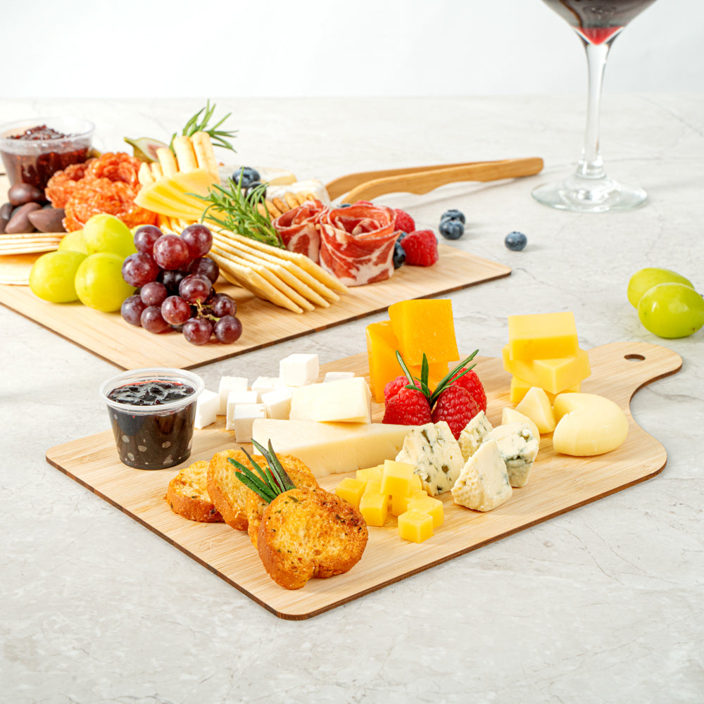 Nature Tek Bamboo Disposable Cheese / Charcuterie Board - 11 3/4" x 7" - 2 count box