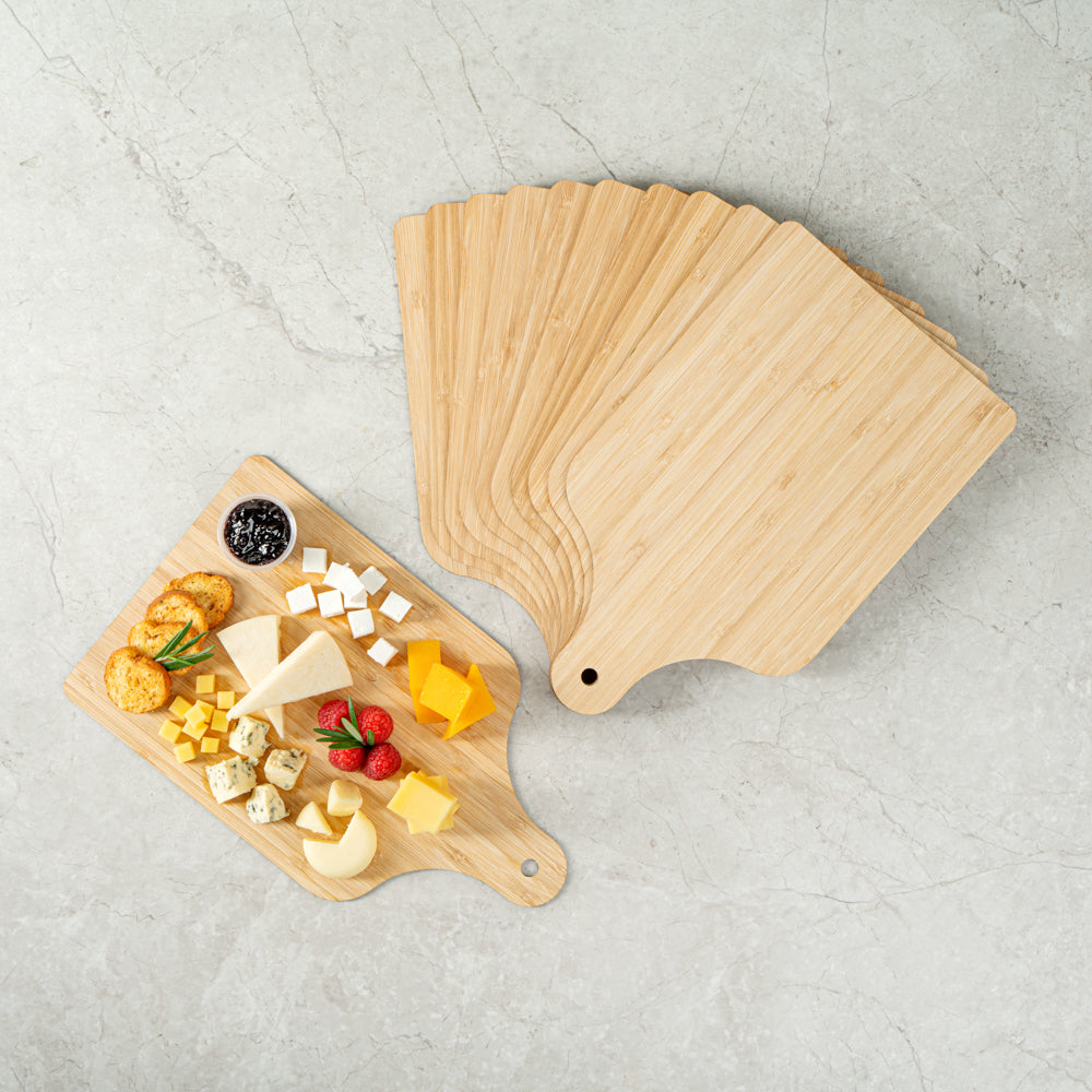 Nature Tek Bamboo Disposable Cheese / Charcuterie Board - 11 3/4" x 7" - 20 count box