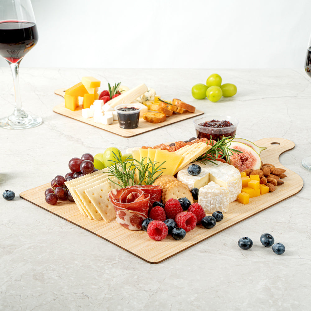 Nature Tek Bamboo Disposable Cheese / Charcuterie Board - 15 3/4" x 9 3/4" - 2 count box