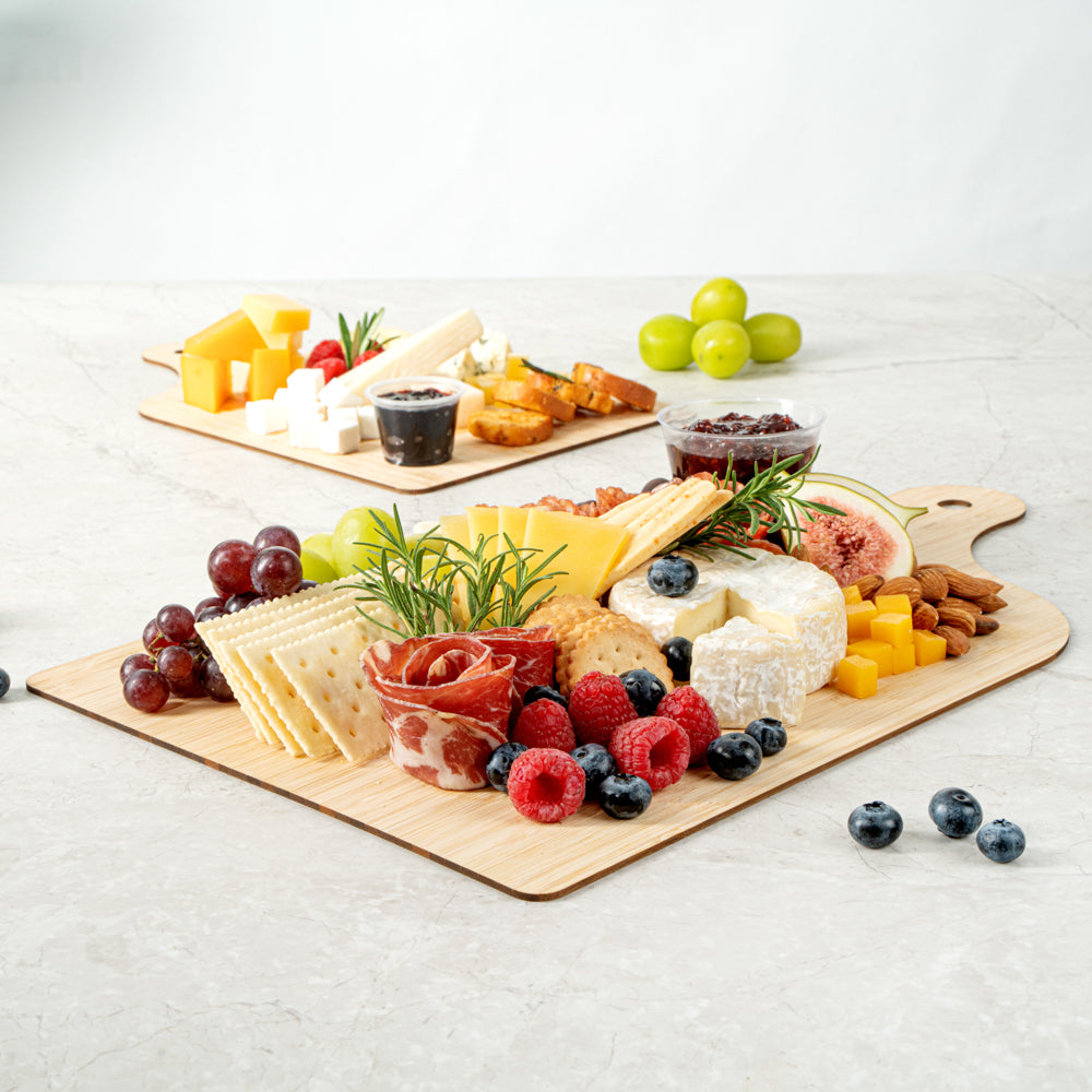 Nature Tek Bamboo Disposable Cheese / Charcuterie Board - 15 3/4" x 9 3/4" - 2 count box