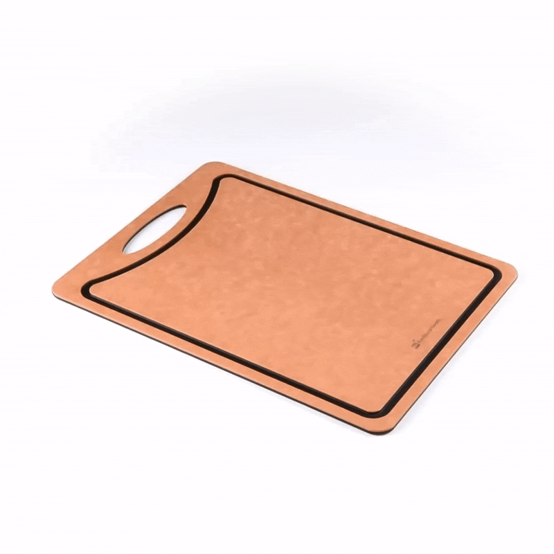 Nature Tek Wood Gourmet Cutting Board - with Juice Groove, Handle - 14 1/2" x 10 3/4" - 1 count box