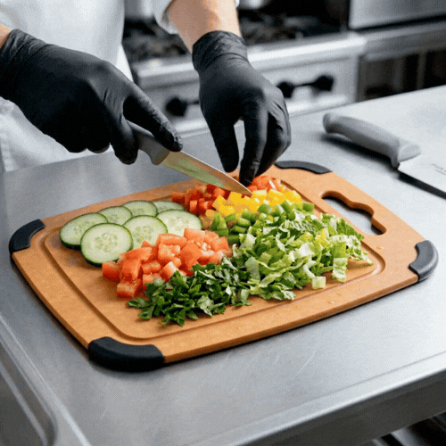 Nature Tek Wood Cutting Board - with Juice Groove, Handle - 11 3/4" x 9 1/4" - 1 count box