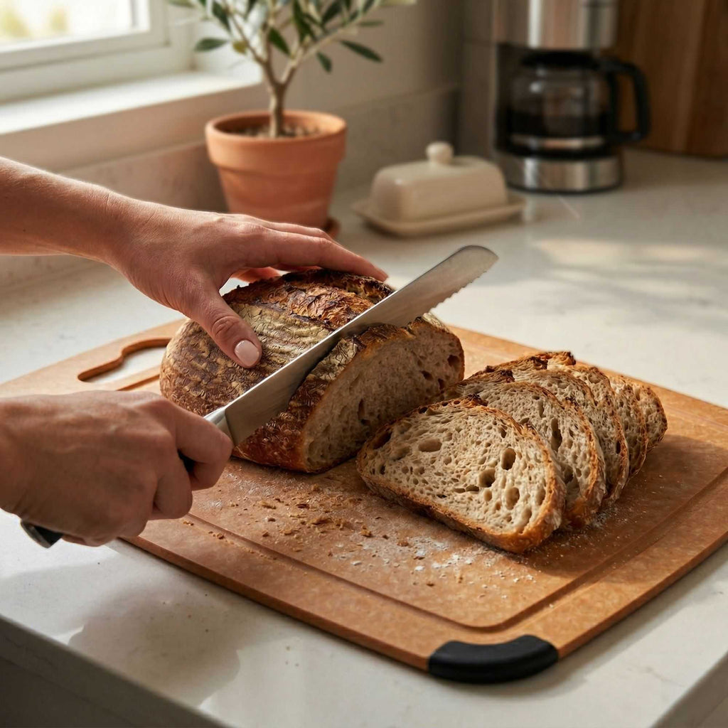Nature Tek Wood Cutting Board - with Juice Groove, Handle - 17 1/4" x 12 3/4" - 1 count box