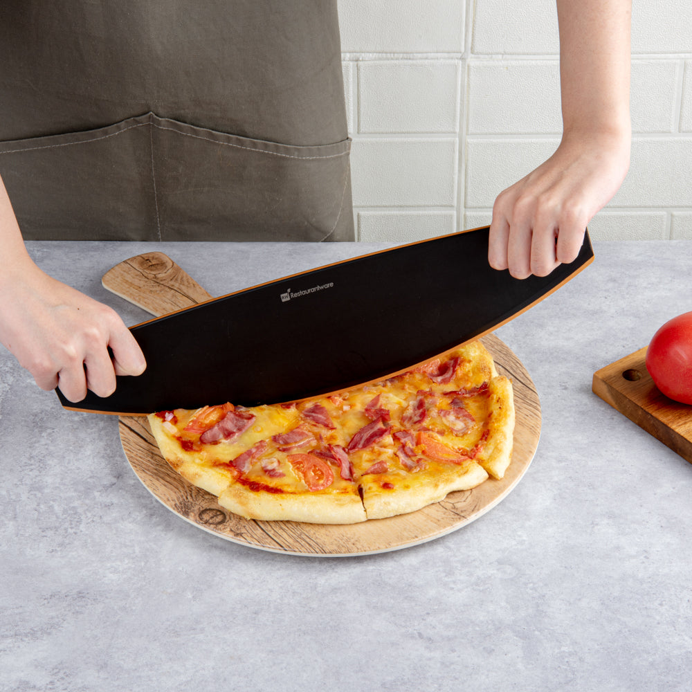 Nature Tek Black Wood Pizza Cutter / Rocker - 16" - 1 count box