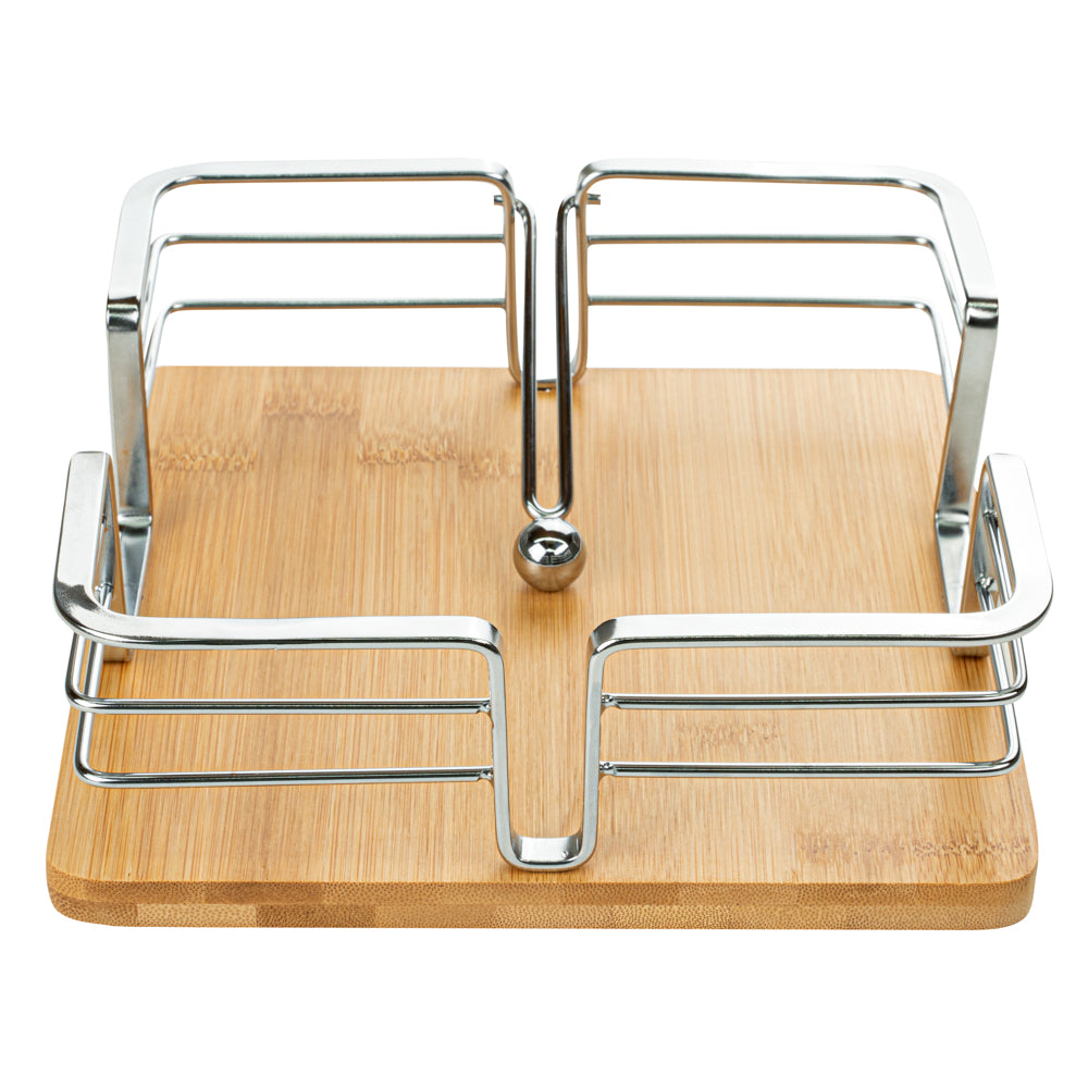 Nature Tek Square Natural Bamboo Napkin Holder - with Weight - 7 3/4" x 7 3/4" x 2 3/4" - 1 count box