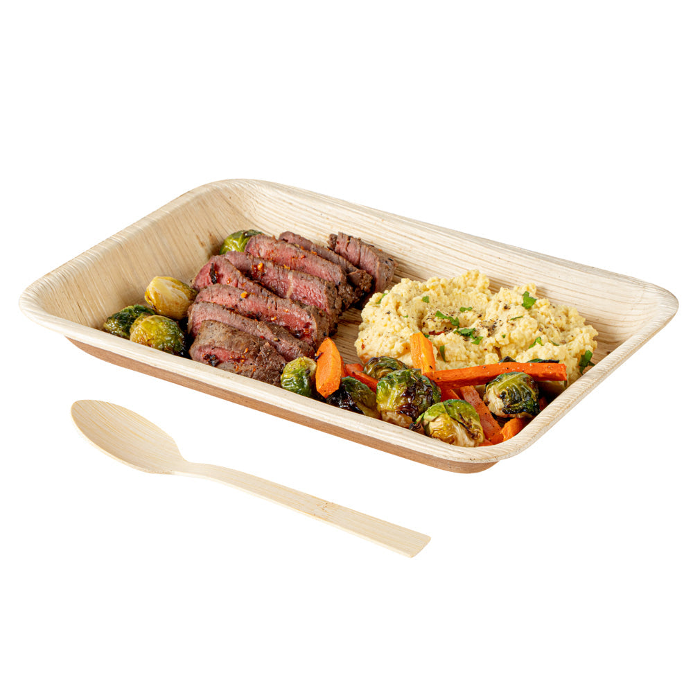 Bambuddha Natural Bamboo Disposable Spoon - Retail Pack - 7" x 1 1/4" - 24 count box