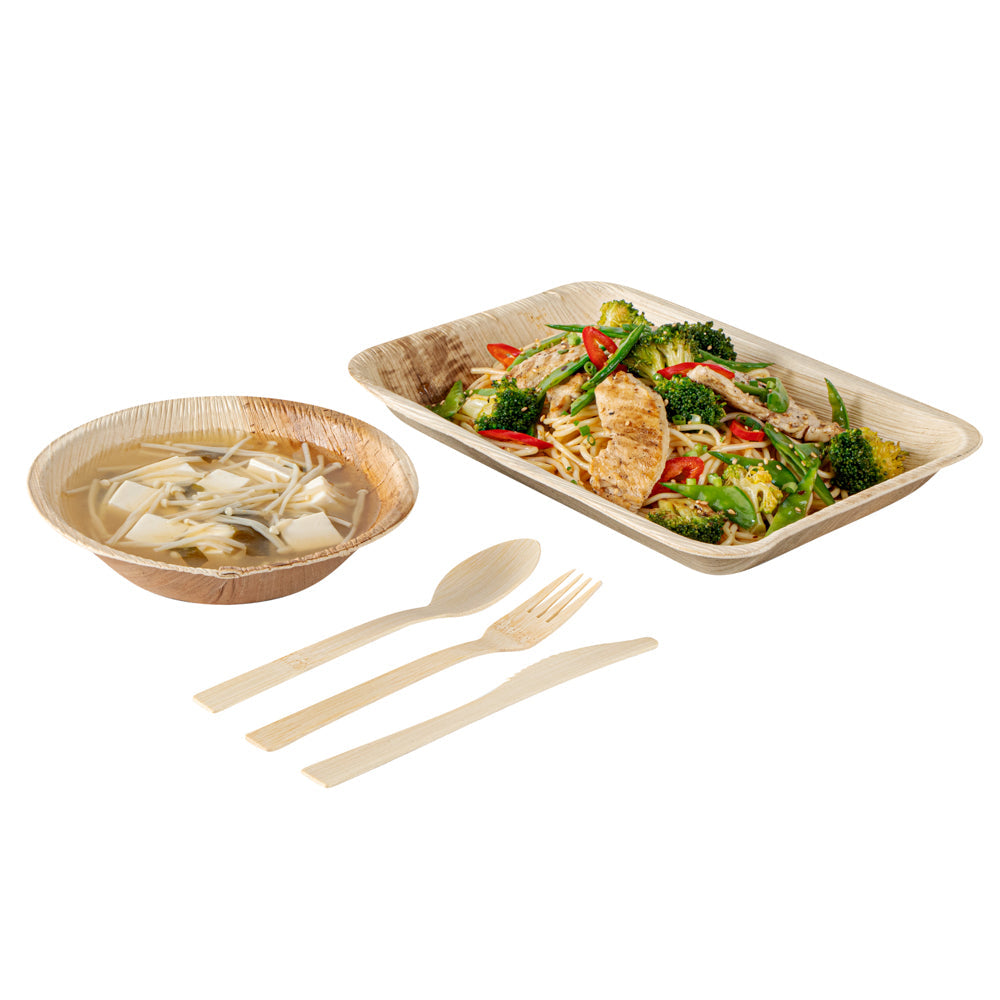 Bambuddha Natural Bamboo Disposable Cutlery Set - Retail Pack - 7" - 24 count box