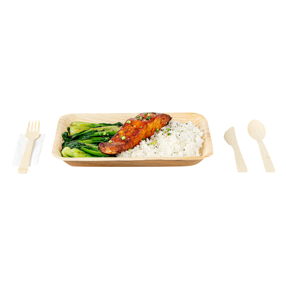 Bambuddha Natural Bamboo Disposable Cutlery Set - with Kraft Paper Pouch - 7" - 50 count box