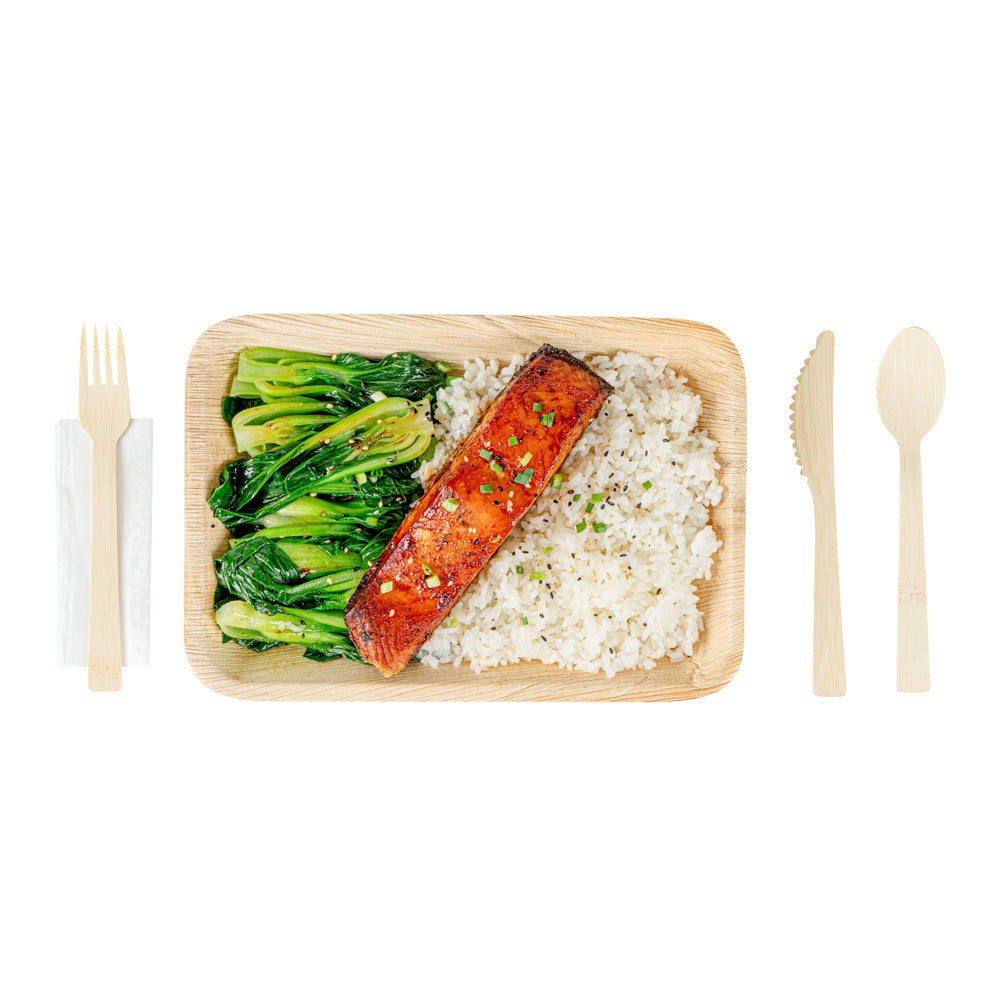 Bambuddha Natural Bamboo Disposable Cutlery Set - with Kraft Paper Pouch - 7" - 50 count box