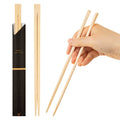 Bambuddha Natural Bamboo Twin Chopsticks - with Paper Sleeve - 9" - 1000 count box