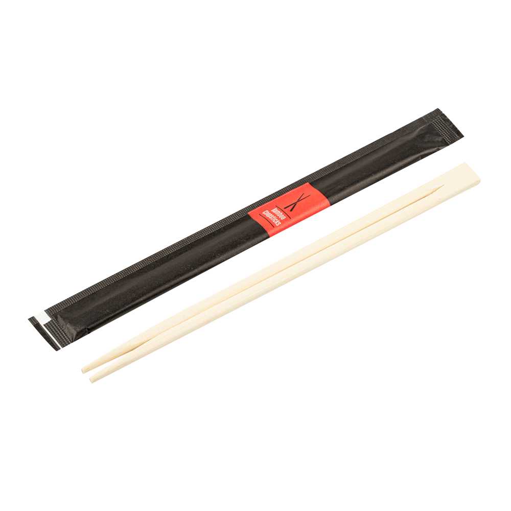 Bambuddha Natural Bamboo Twin Chopsticks - Wrapped - 8 1/4" - 100 count box