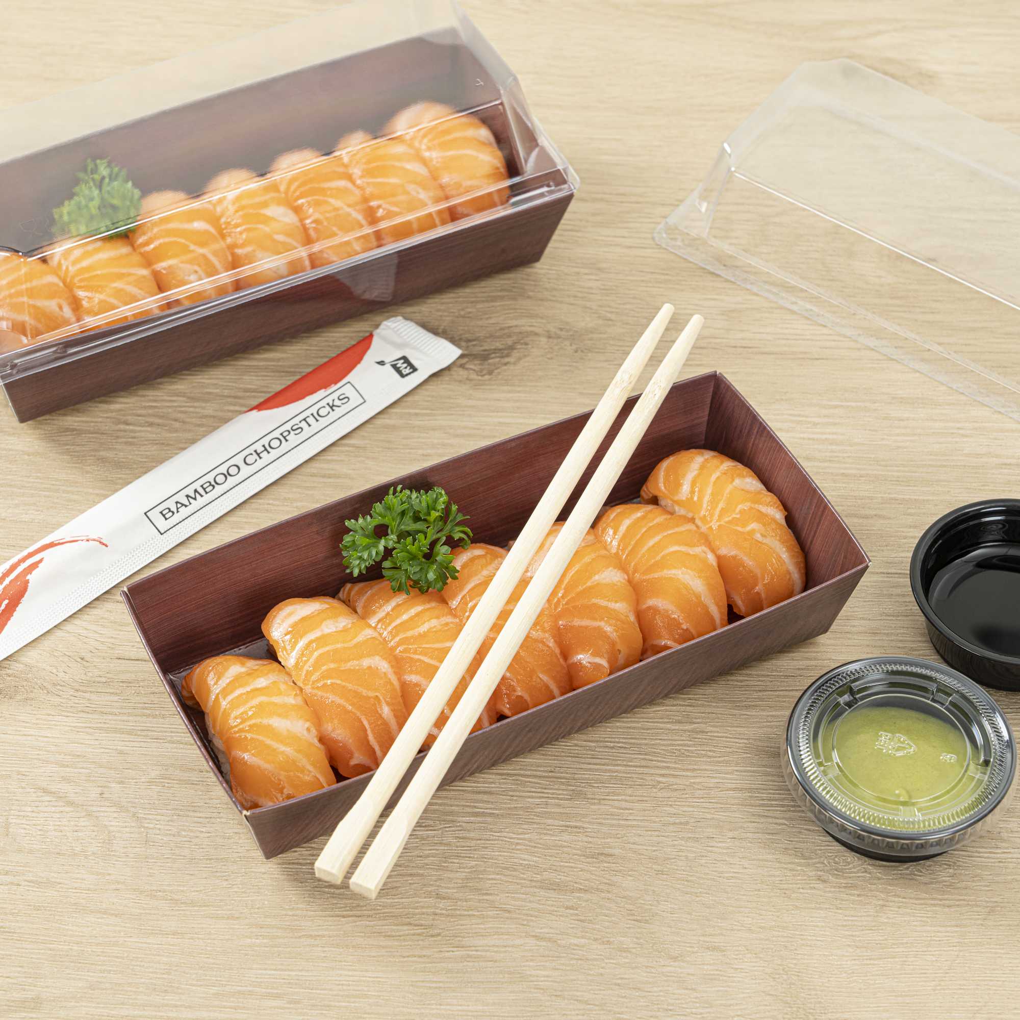 Bambuddha Natural Bamboo Twin Chopsticks - Wrapped - 9" - 100 count box