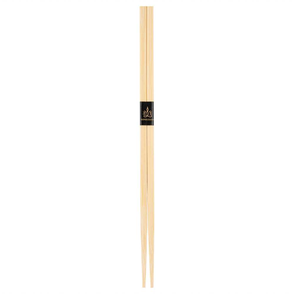 Bambuddha Square Natural Bamboo Modern Chopsticks - with Paper Band - 9 1/2" - 100 count box