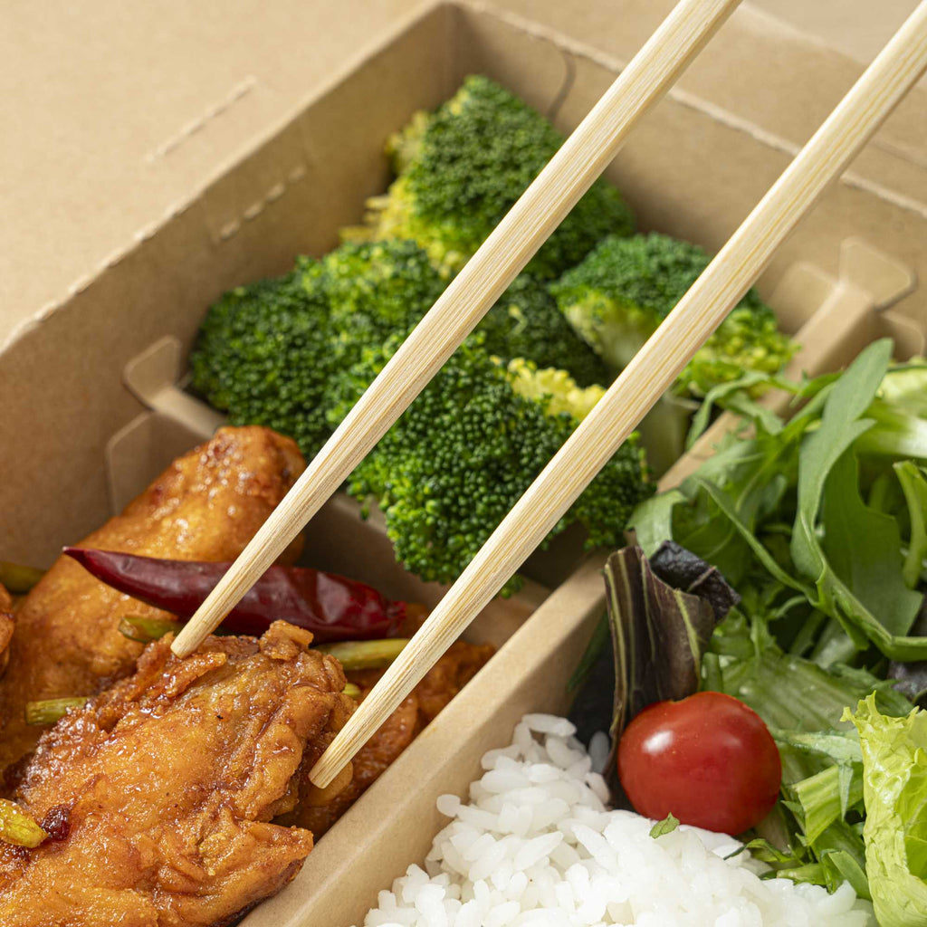 Bambuddha Square Natural Bamboo Modern Chopsticks - with Paper Band - 9 1/2" - 100 count box