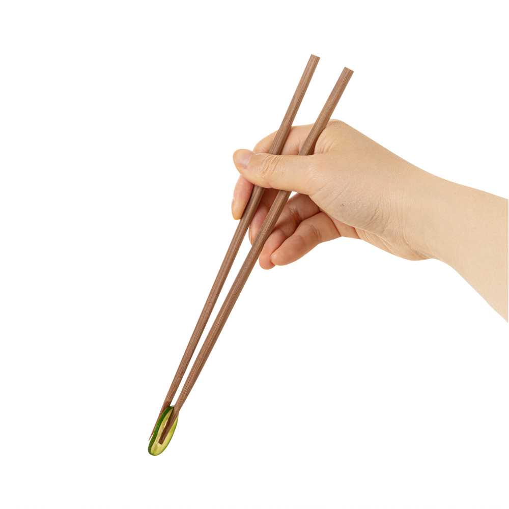 Bambuddha Square Brown Bamboo Modern Chopsticks - with Paper Band - 9 1/2" - 100 count box