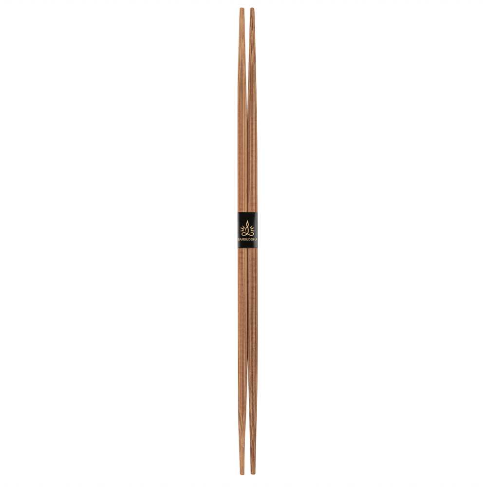 Bambuddha Brown Bamboo Contour Chopsticks - with Paper Band - 10 1/4" - 1000 count box