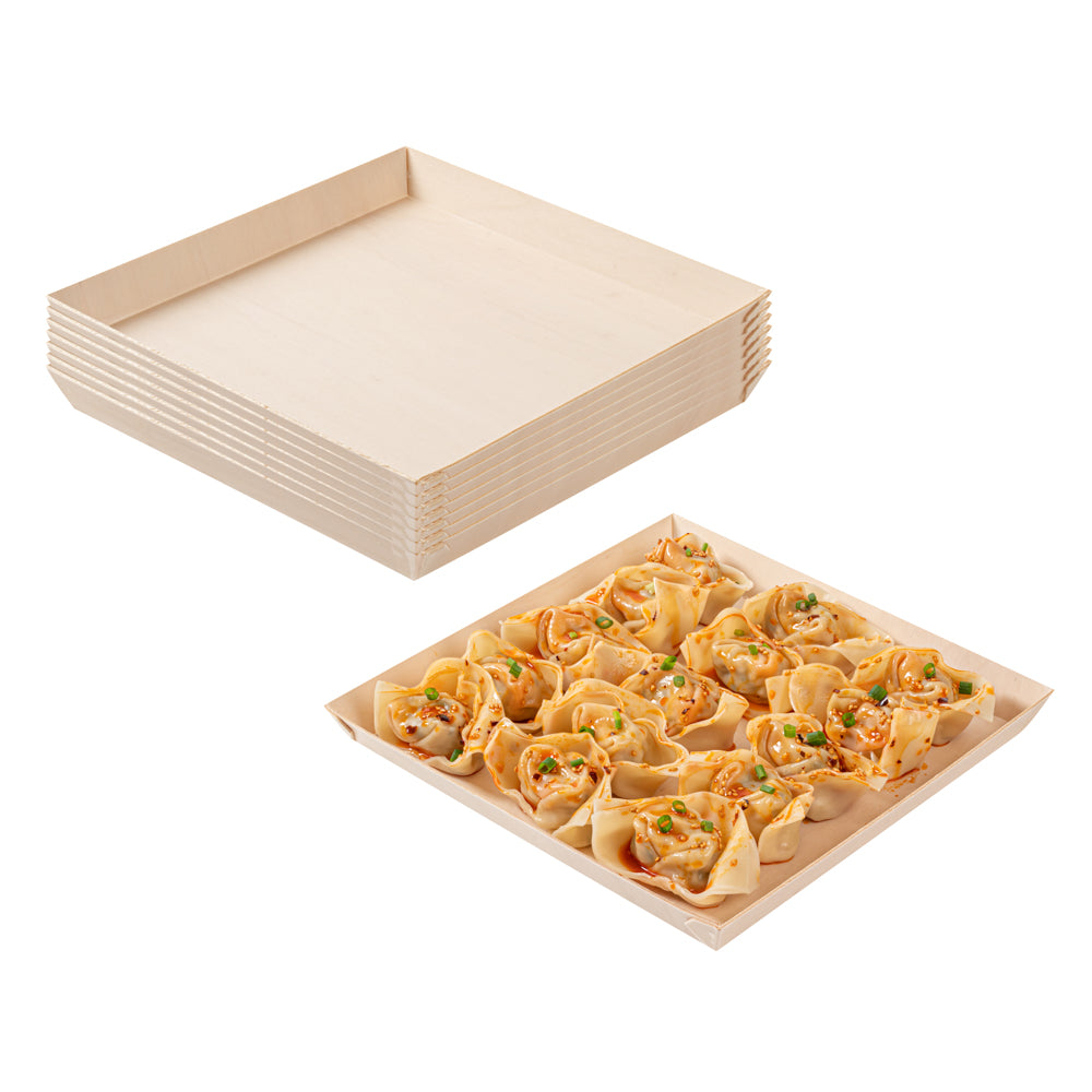 Taipei Square Poplar Plate - 9 1/2" x 9 1/2" x 1" - 25 count box
