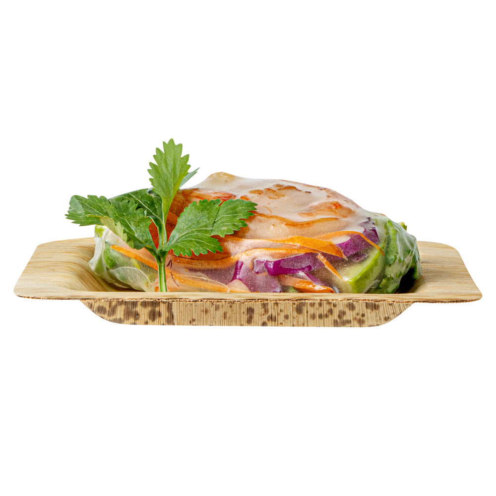 Bambuddha Square Natural Bamboo Plate - 4 3/4" x 4 3/4" x 1/2" - 100 count box
