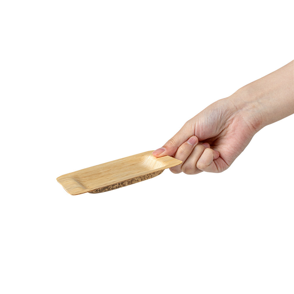 Bambuddha Square Natural Bamboo Plate - 4 3/4" x 4 3/4" x 1/2" - 100 count box