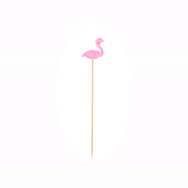 Pixy Red and Pink Bamboo Flamingo Pick - 4 3/4" - 100 count box
