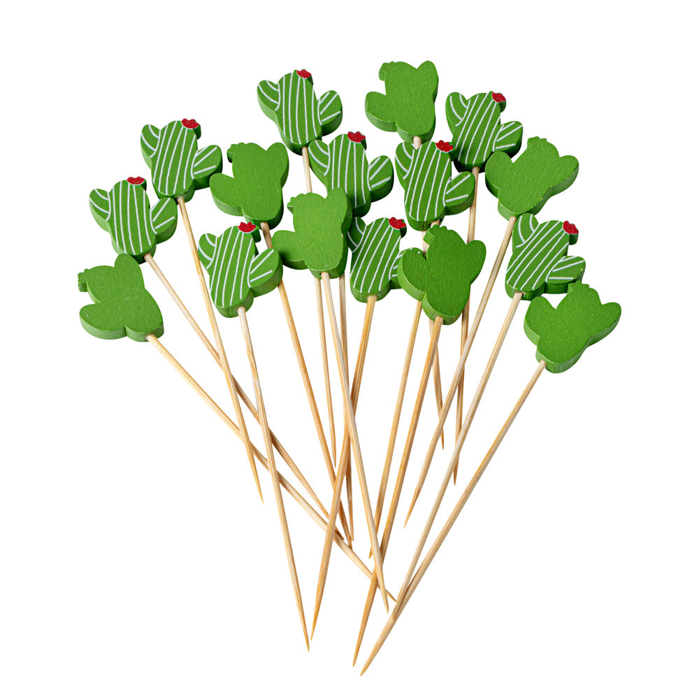 Pixy Green Bamboo Cactus with Flower Pick - 4 3/4" - 100 count box