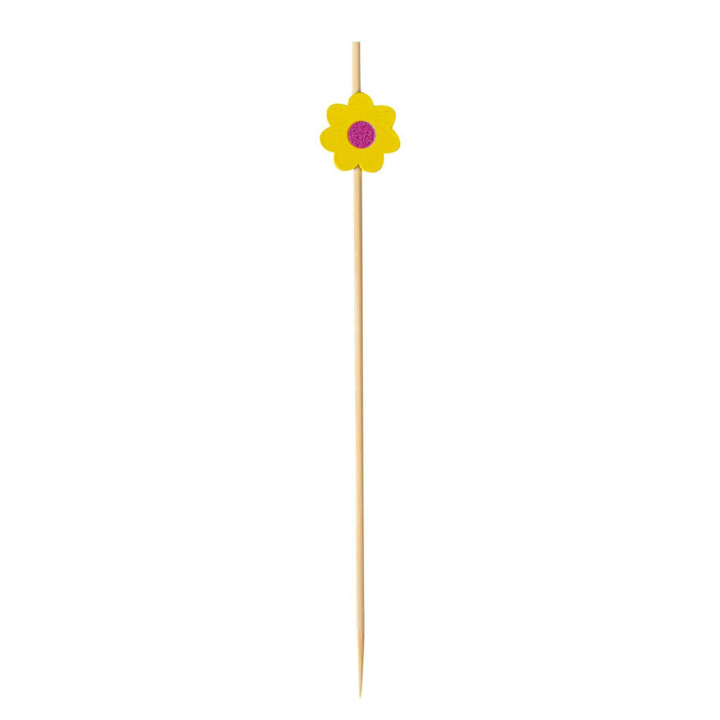 Pixy Yellow Bamboo Sunflower Pick - 4 3/4" - 1000 count box