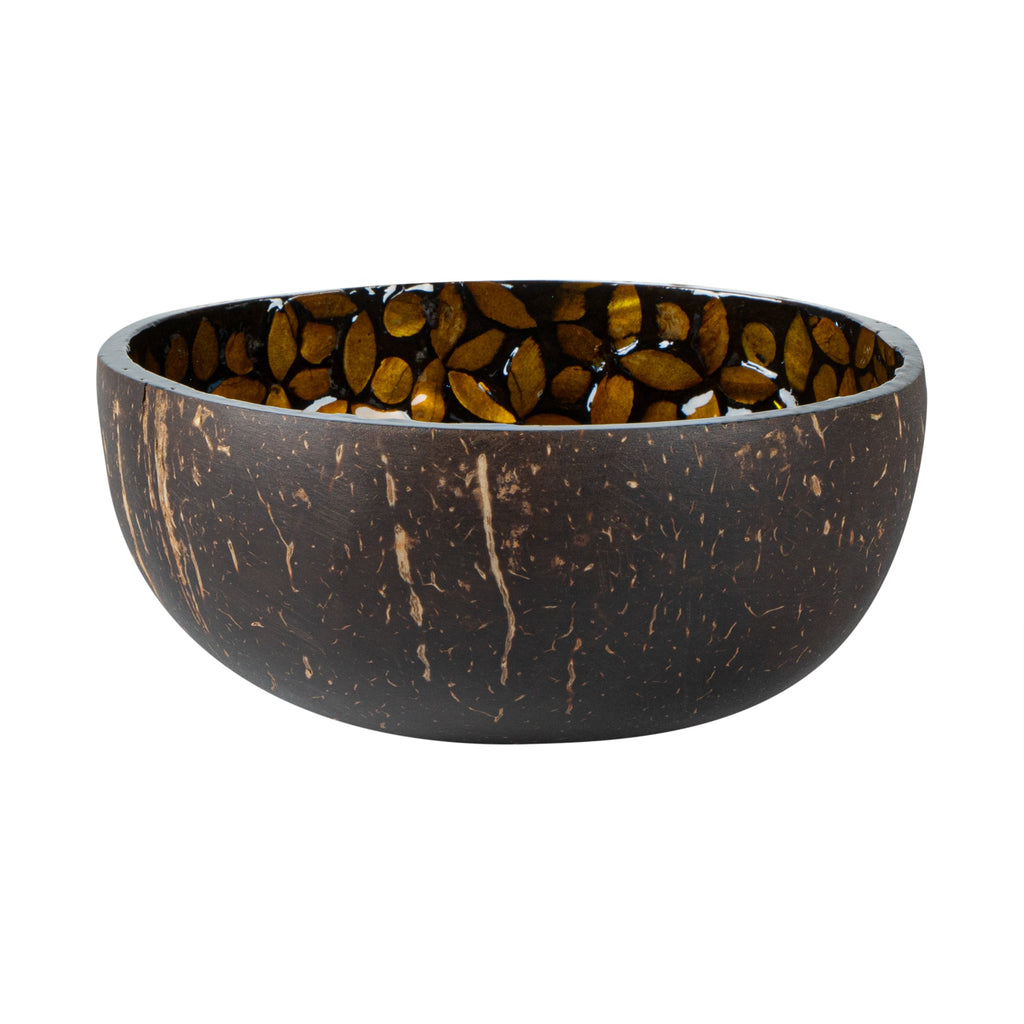 Coco Casa 16 oz Yellow Handmade Flower Coconut Bowl - 10 count box