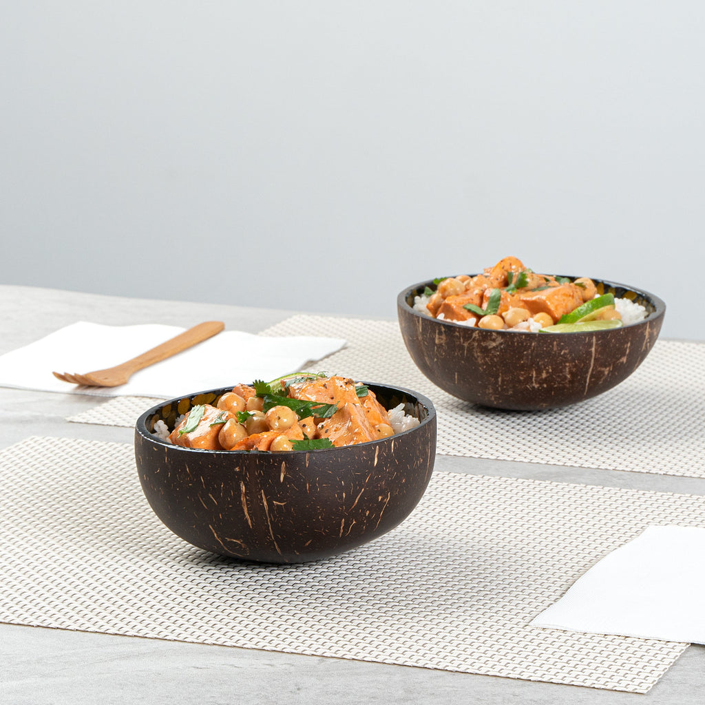 Coco Casa 16 oz Yellow Handmade Flower Coconut Bowl - 10 count box
