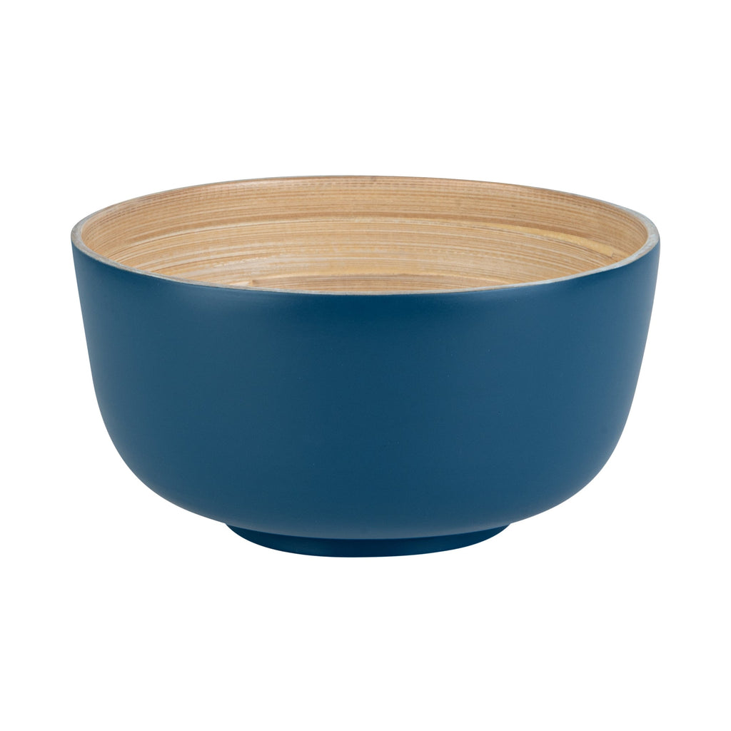 Bambuddha 15 oz Round Blue Spun Bamboo Small Salad Bowl - 7 3/4" x 7 3/4" x 4" - 1 count box