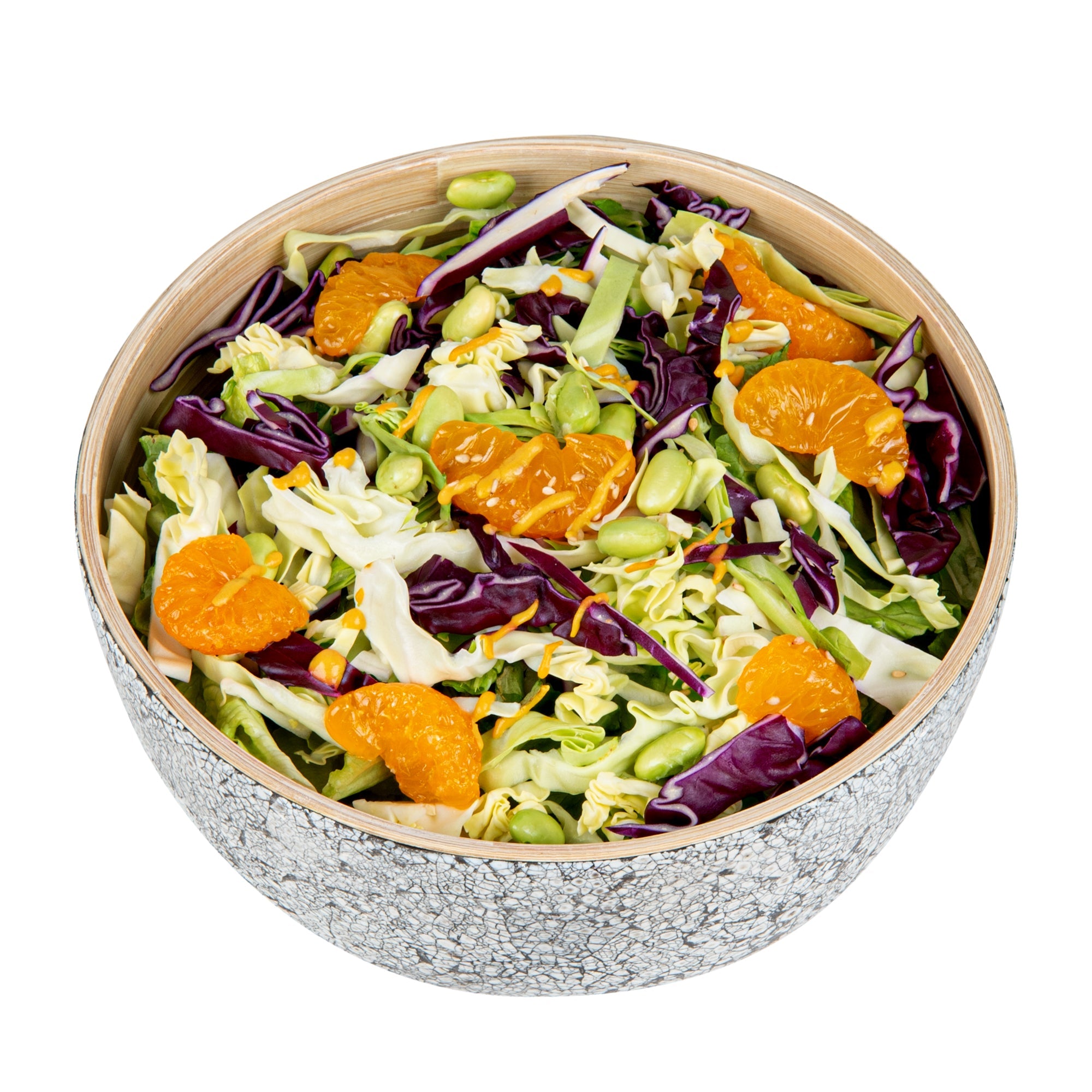 Bambuddha 15 oz Round Gray Spun Bamboo Small Eggshell Salad Bowl - 7 3/4" x 7 3/4" x 4" - 1 count box
