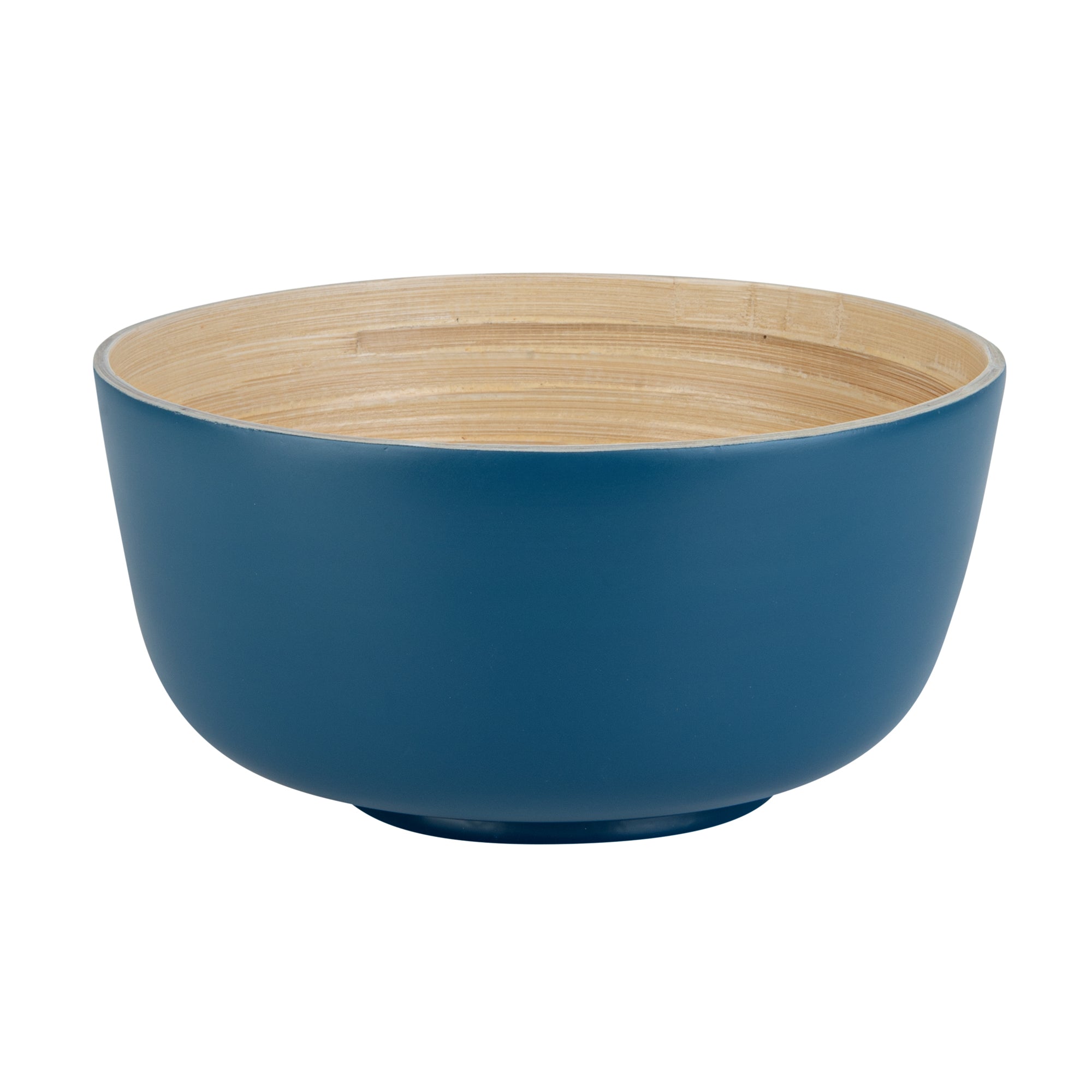 Bambuddha 25 oz Round Blue Spun Bamboo Medium Salad Bowl - 9 1/2" x 9 1/2" x 4 3/4" - 1 count box