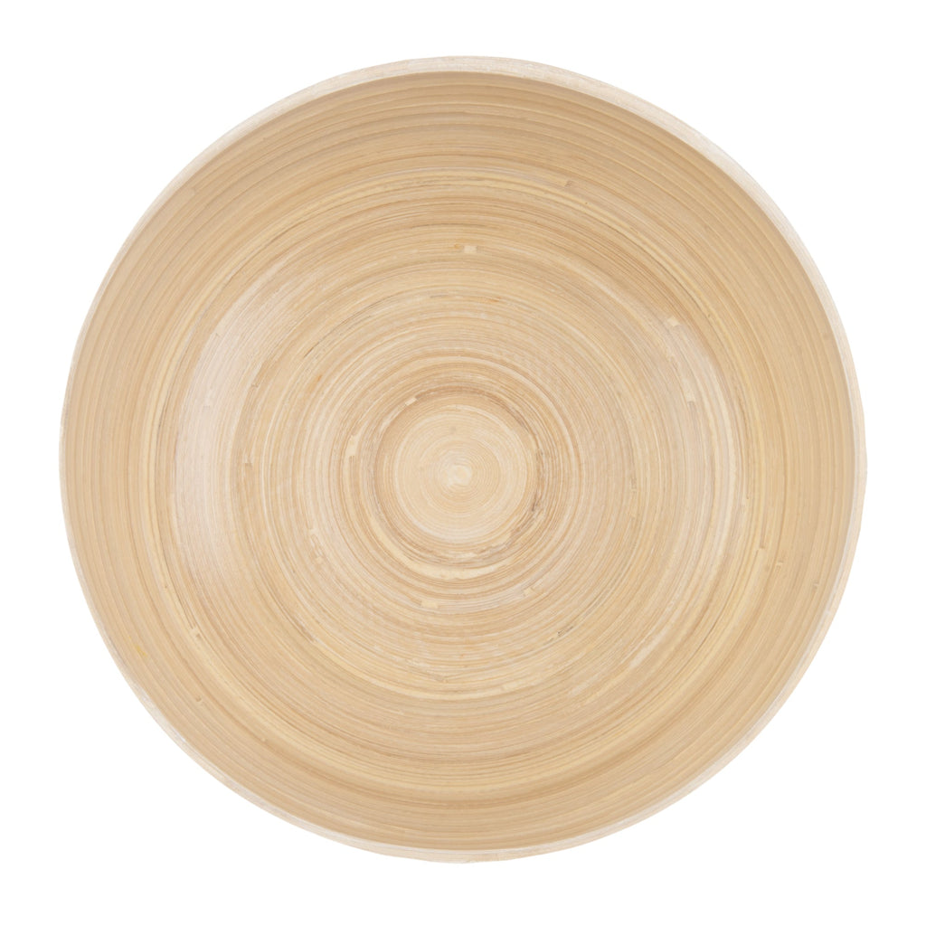 Bambuddha 25 oz Round Blue Spun Bamboo Medium Salad Bowl - 9 1/2" x 9 1/2" x 4 3/4" - 1 count box