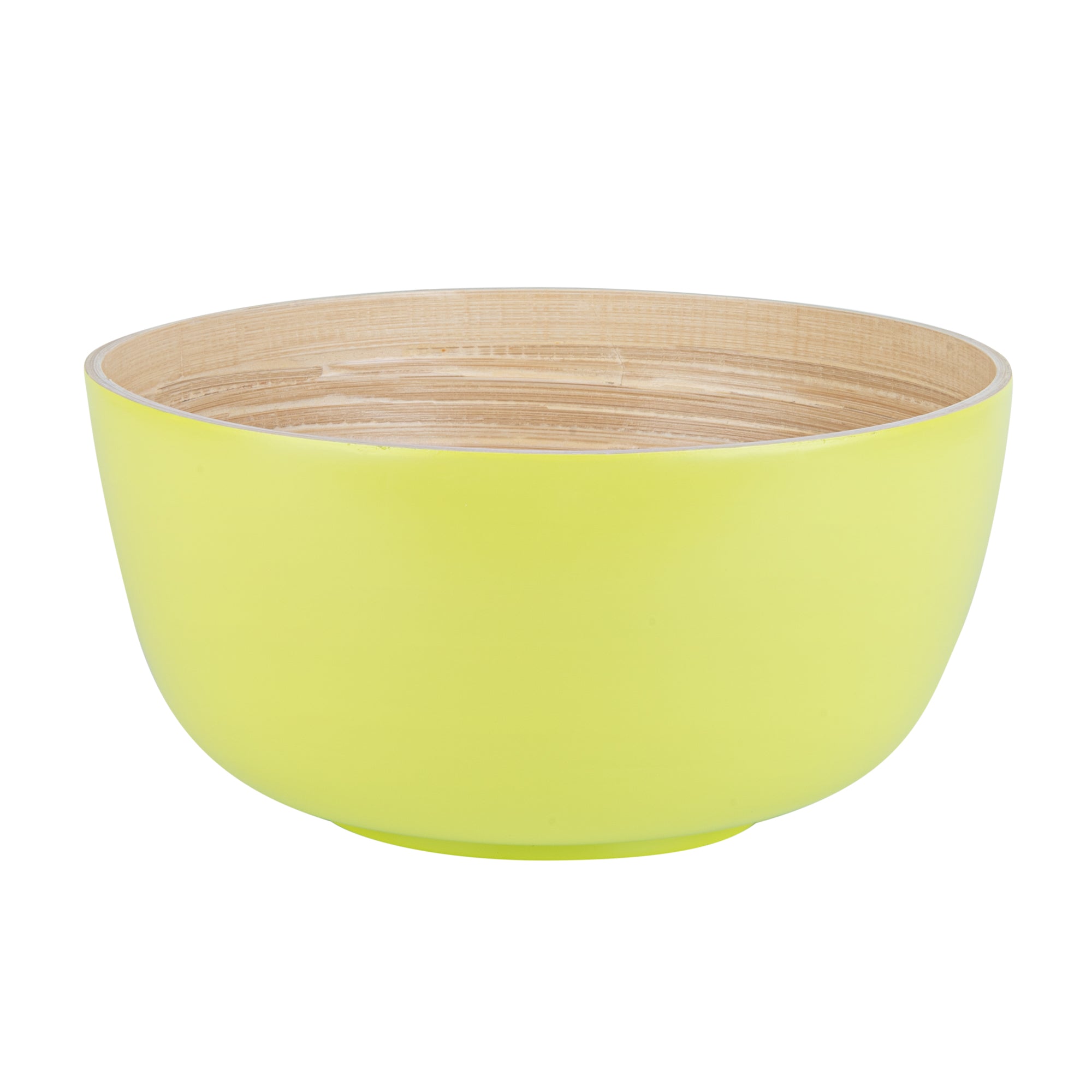 Bambuddha 30 oz Round Green Spun Bamboo Large Salad Bowl - 11" x 11" x 5 1/2" - 1 count box