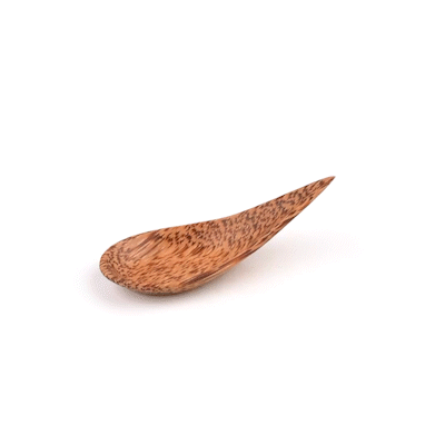 Coco Casa Natural Handmade Teardrop Coconut Spoon - 3 1/4" x 1 1/2" - 4 count box