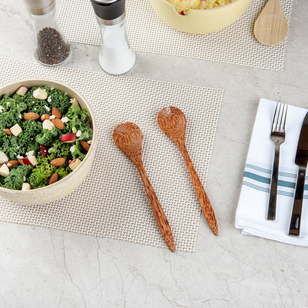 Coco Casa Natural Handmade Coconut Serving Utensil Set - 9 1/2" x 1 3/4" - 20 count box
