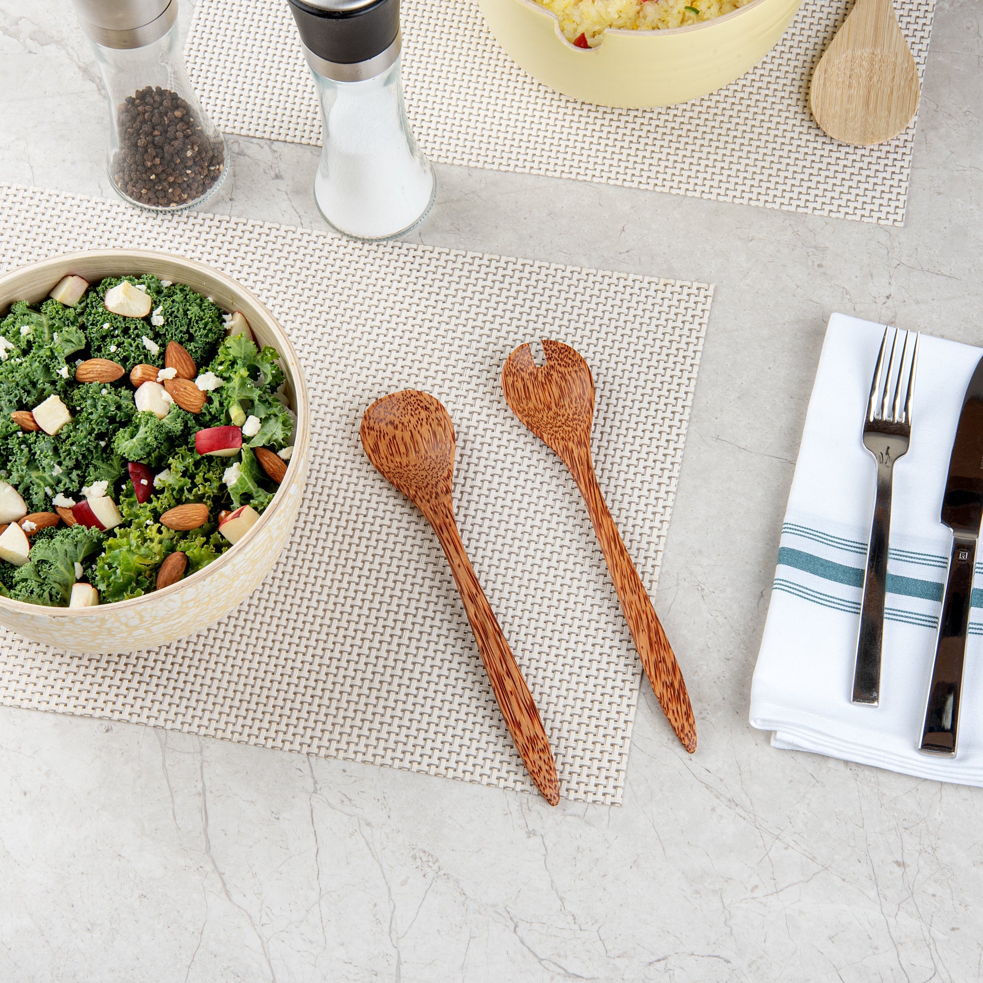 Coco Casa Natural Handmade Coconut Serving Utensil Set - 9 1/2" x 1 3/4" - 20 count box