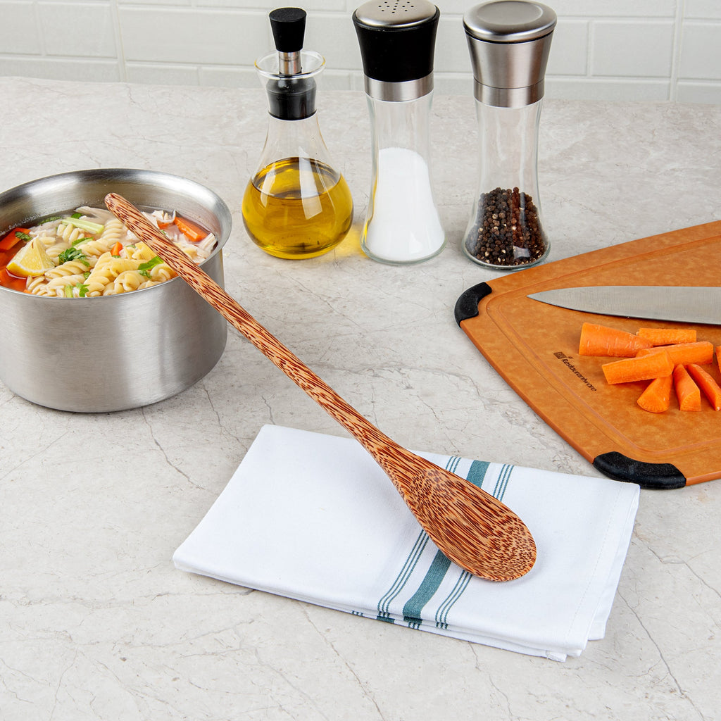 Coco Casa Natural Handmade Long Handled Coconut Spoon - 14 1/4" x 2" x 3 1/4" - 1 count box