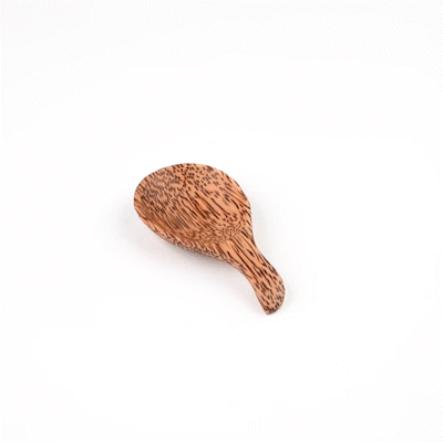 Coco Casa Natural Handmade Coconut Spoon / Scoop - 3 3/4" x 1 3/4" x 3 1/4" - 4 count box