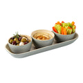 Bambuddha Gray Bamboo Bowl Set - 3 Bowls, Bamboo Tray - 11 3/4" x 4 1/4" x 1 3/4" - 1 count box